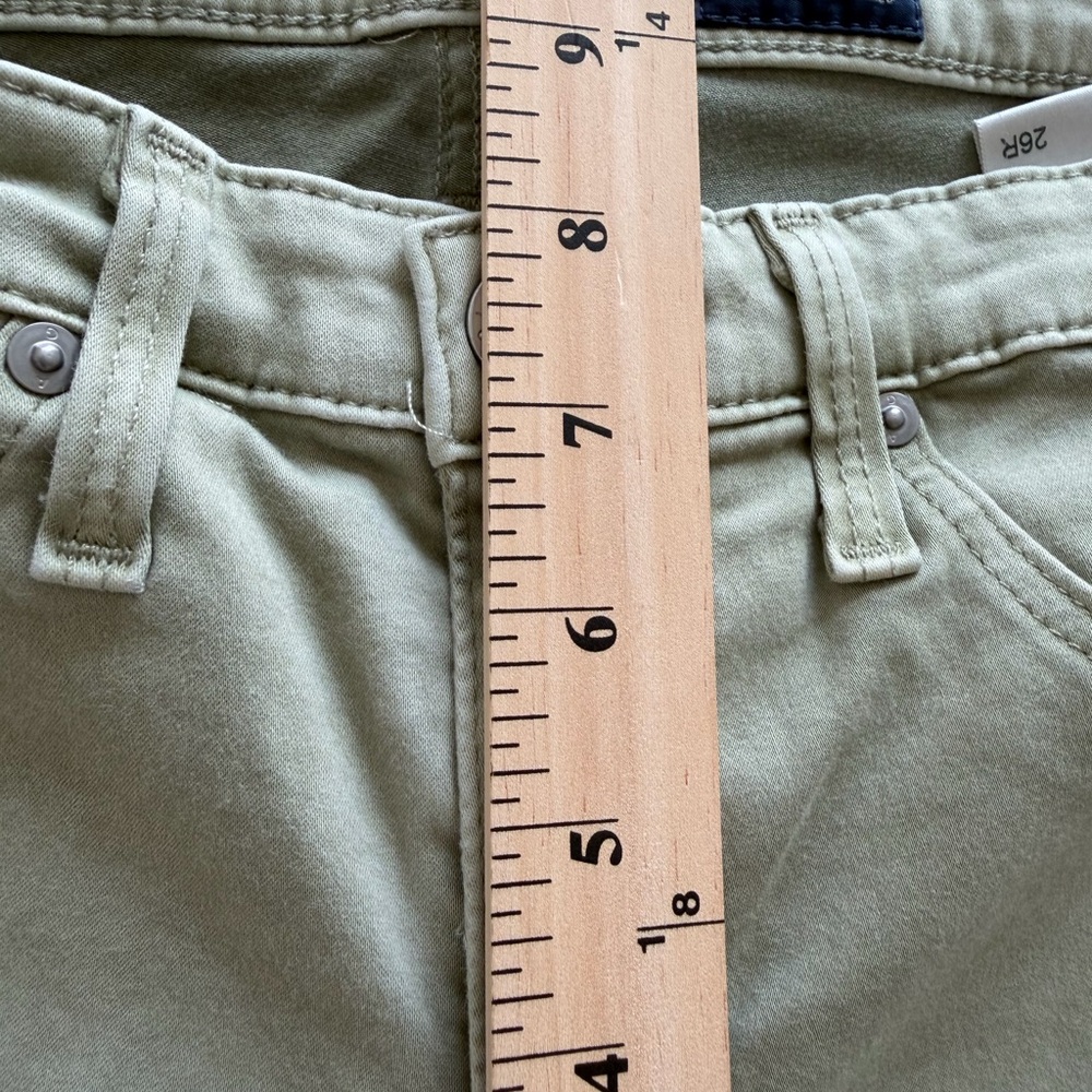AG Adriano Goldschmied Olive Green Skinny Jeans Size 26 Stretch Mid Rise  Denim - Picture 16 of 16
